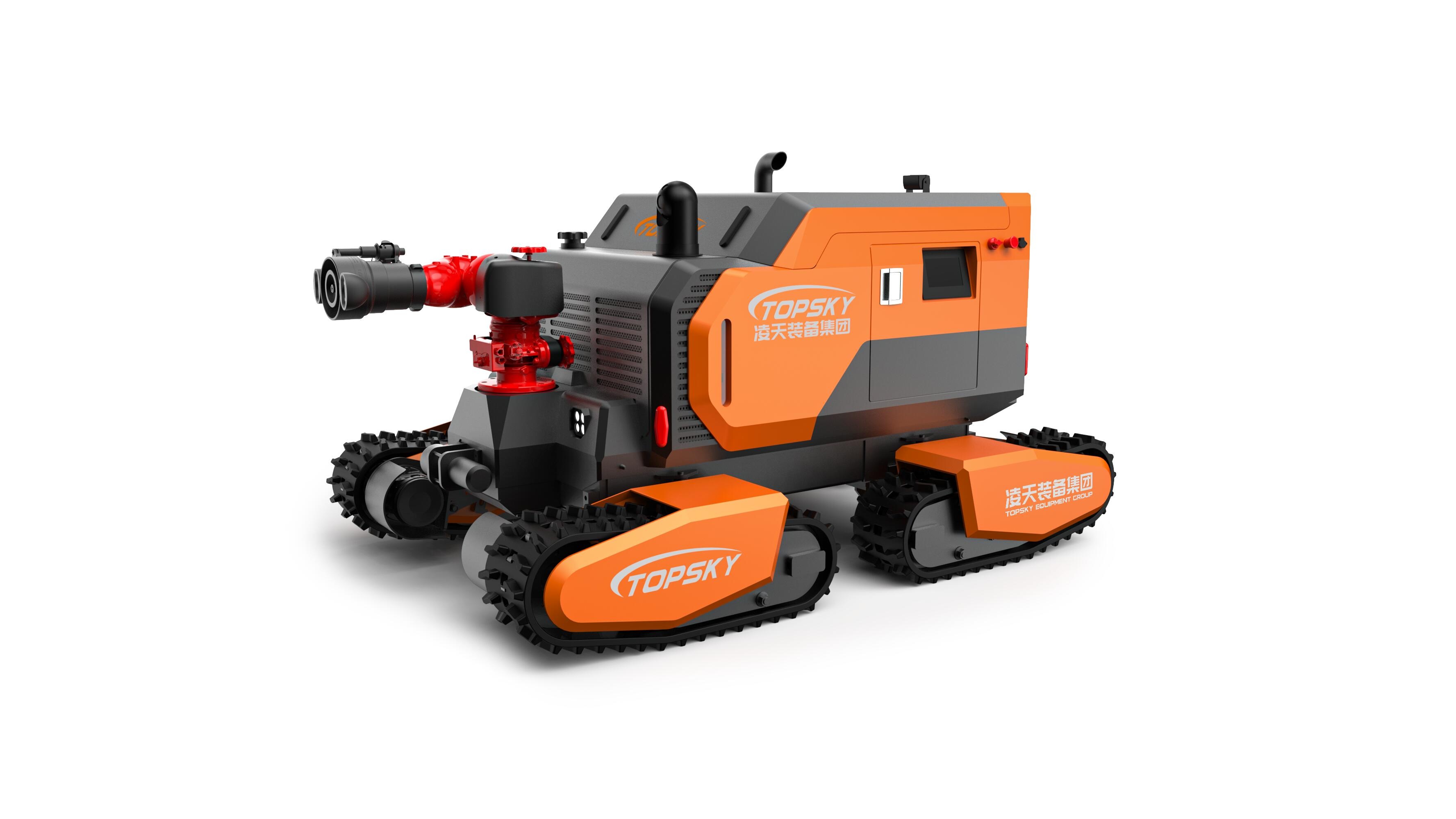 全地形消防滅火機器人 （第2代，四履帶，油動液壓、150進口消防水炮）